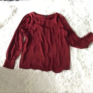 Maroon express blouse button detail